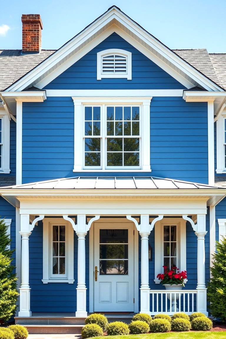 Quality Craftsmanship Showcase - 24 Blue House Siding With White Trim