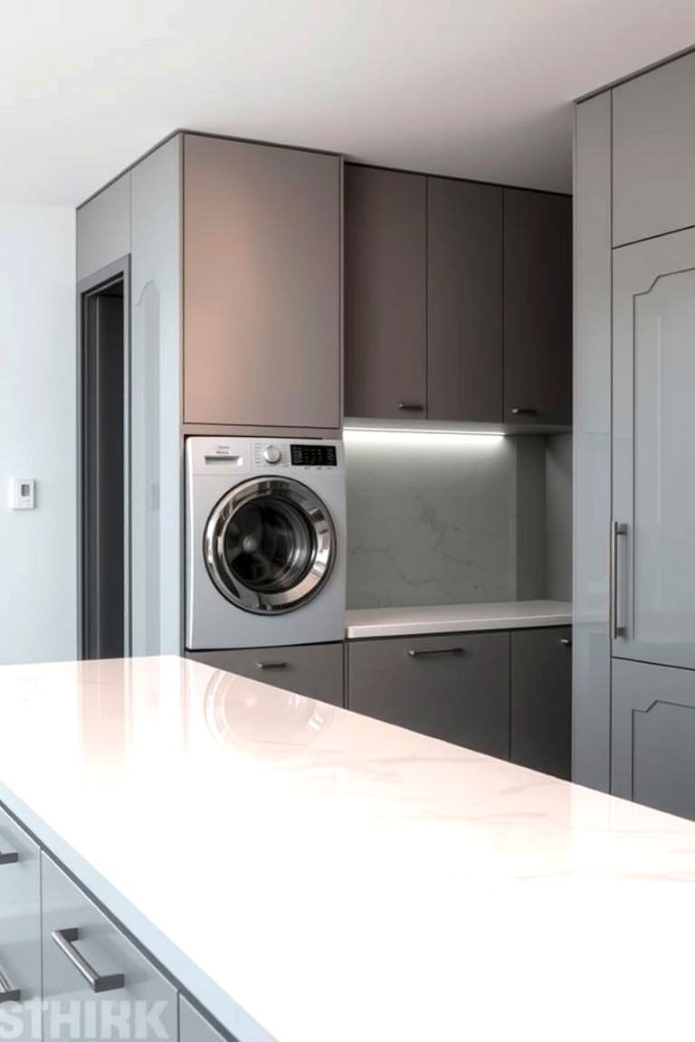 Quartz Countertops for a Sleek Finish - 24 Laundry Room Countertop Ideas