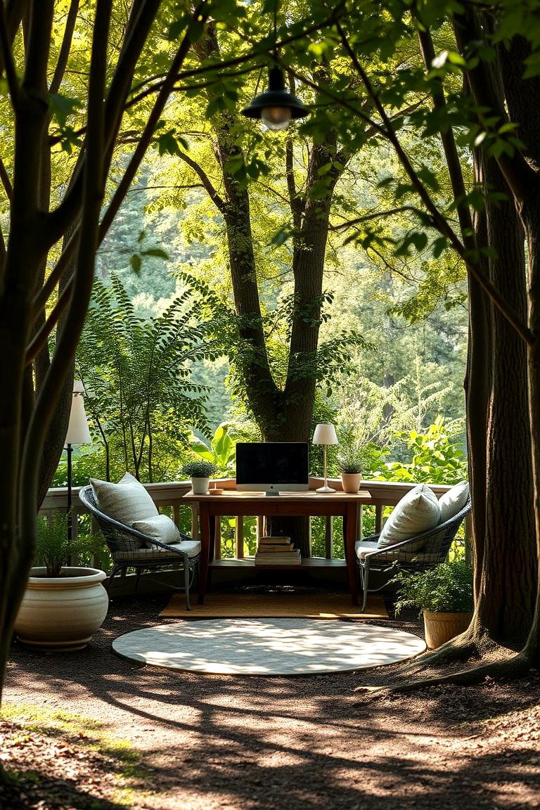 Quiet and Secluded Garden Office Nook - 24 Garden Office Ideas