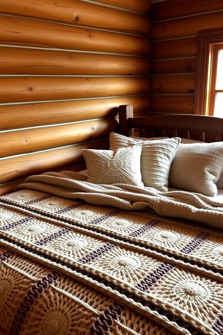 Quilts and Cozy Textiles - 24 Log Cabin Interior Design Ideas