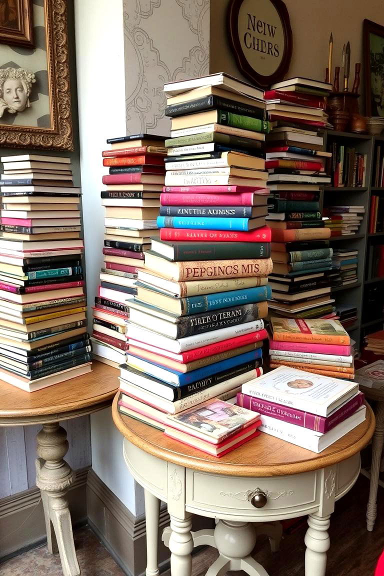 Quirky Book Stacks - 24 Dark Academia Interior Design Ideas
