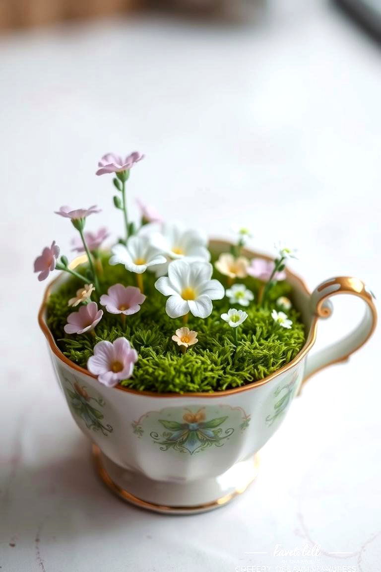 Quirky Teacup Container - 24 Fairy Garden Container Ideas