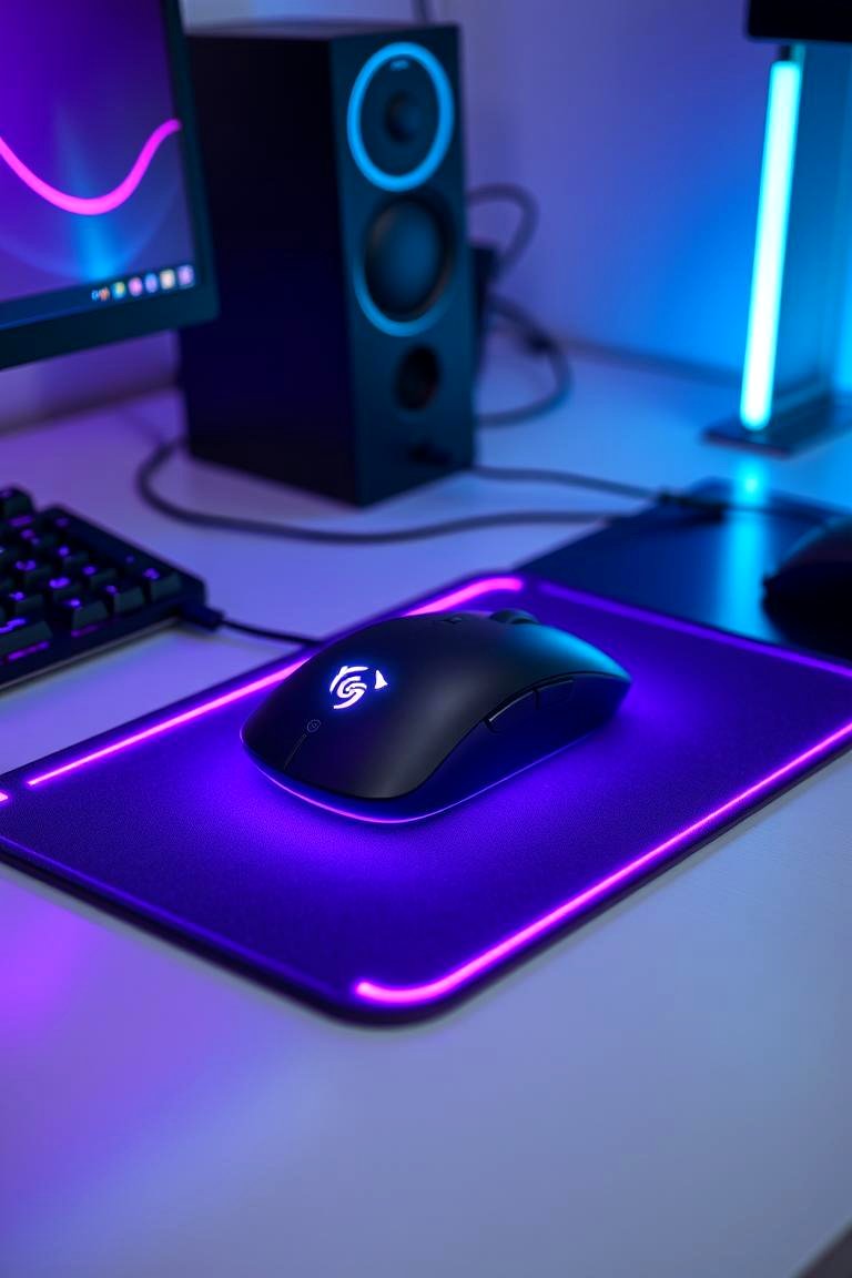 RGB Mouse Pad in Purple Hues - 24 Purple Gaming Setup Ideas
