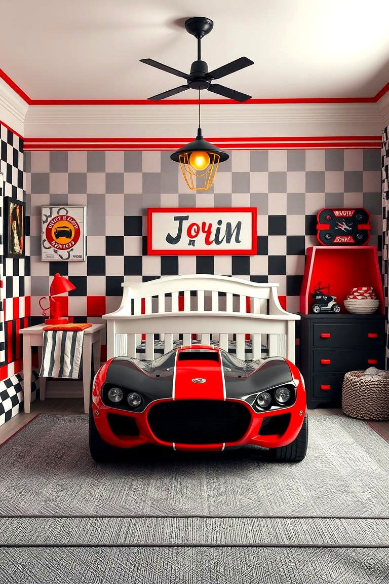 Racing Stripes Nursery - 24 Sports Nursery Ideas