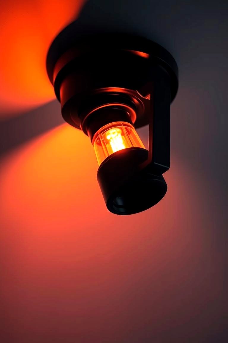 Radiant Black and Orange Lighting for Drama - 24 Black and Orange Living Room Ideas