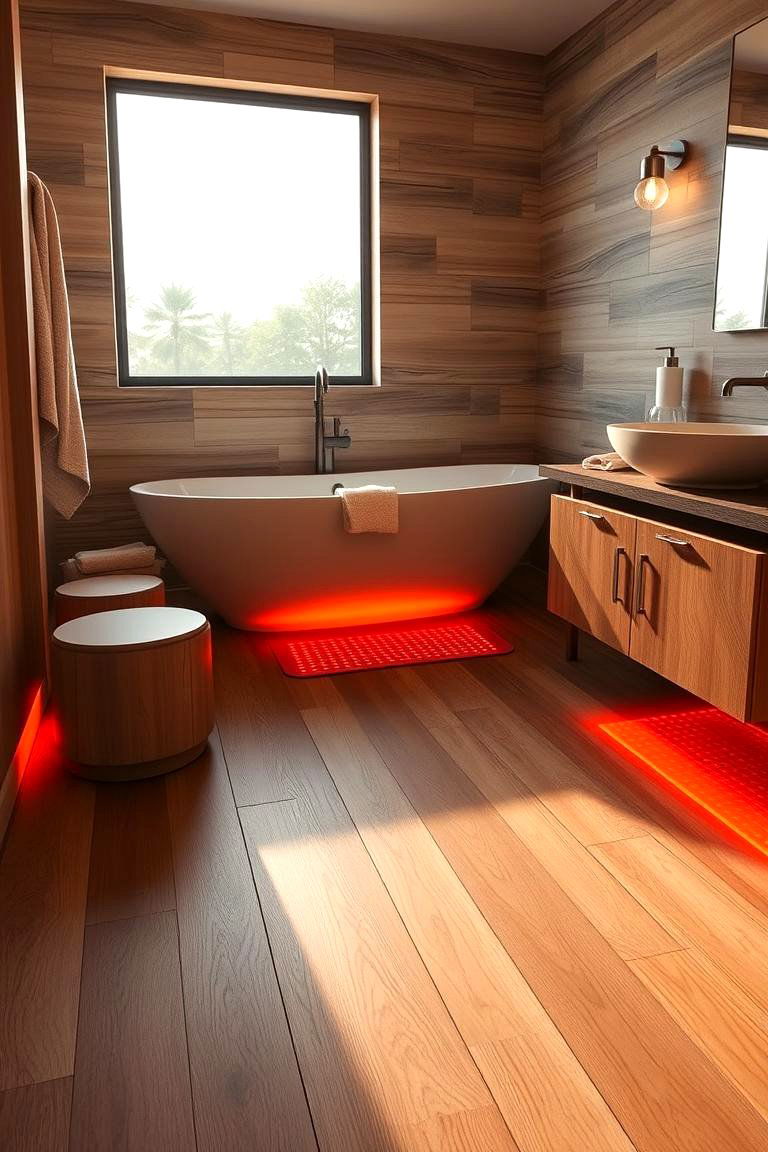 Radiant Heated Wood Floors for Comfort - 24 Ideas for Wood Floors in Bathrooms