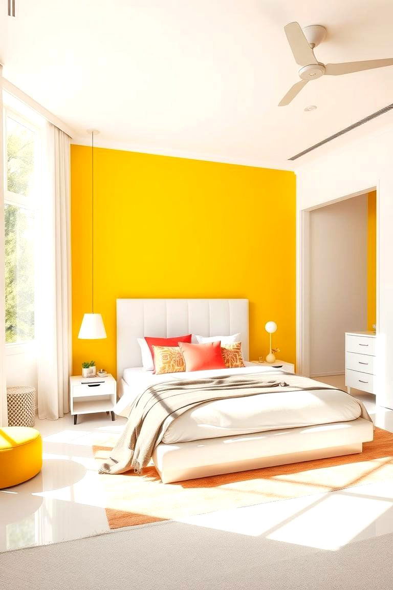 Radiant Lemon Walls - 24 Lemon Bedroom Ideas