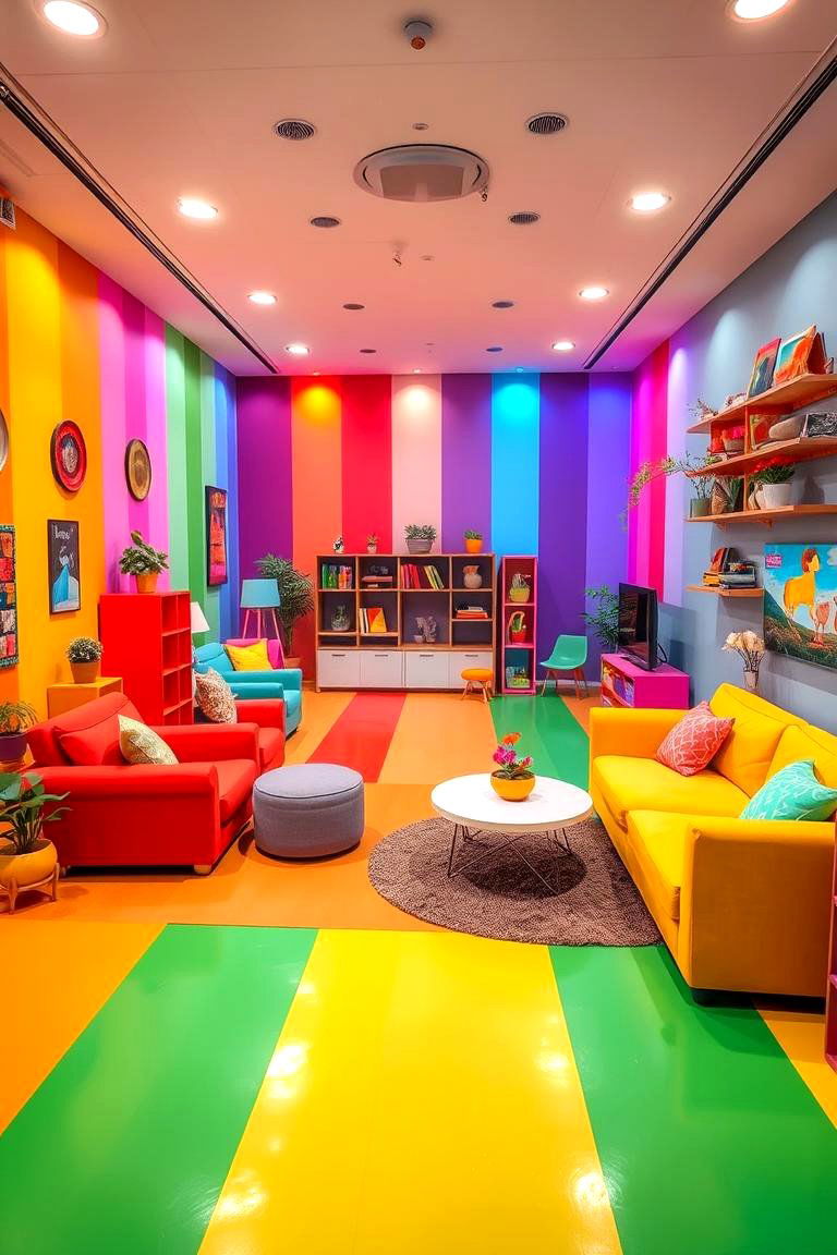 Radiant Rainbow Multi use Room - 24 Colorful Room Ideas