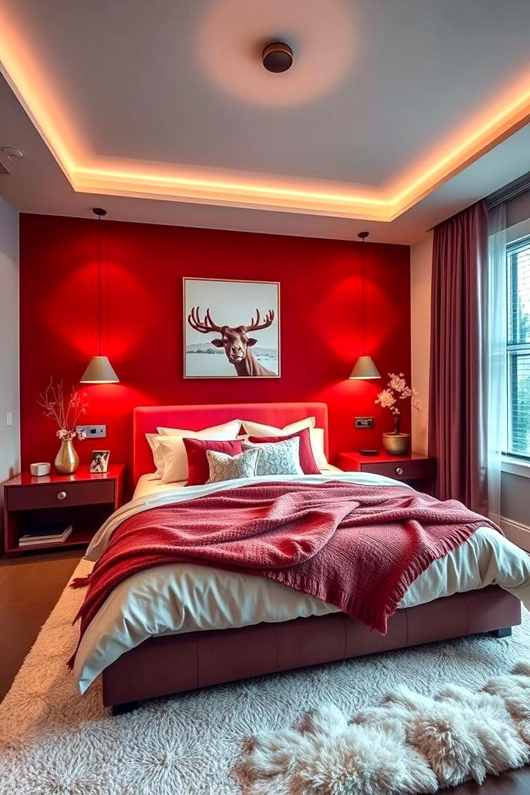 Radiant Red Bedroom Retreat - 24 Colorful Room Ideas