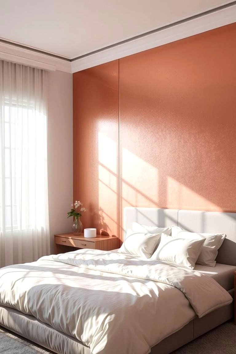 Radiant Rose Gold Accent Walls - 24 Rose Gold Bedroom Ideas