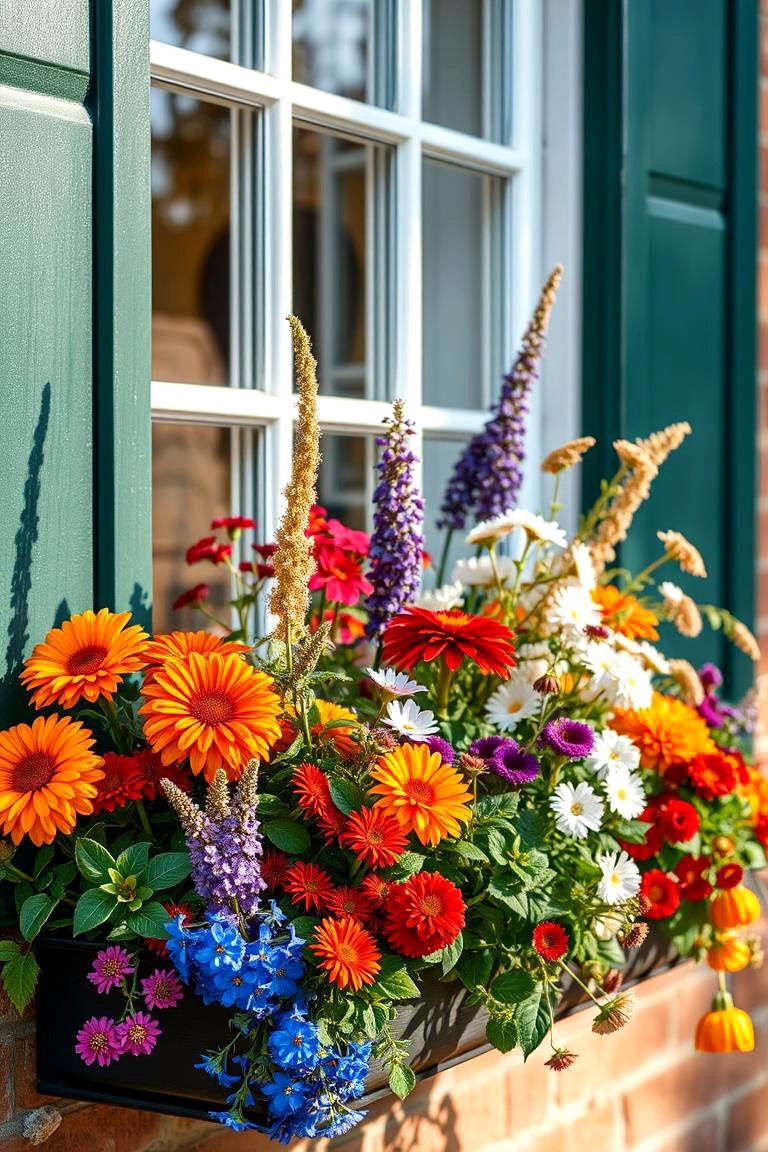 Radiant Spice and Bloom Fusion - 24 Fall Window Box Ideas