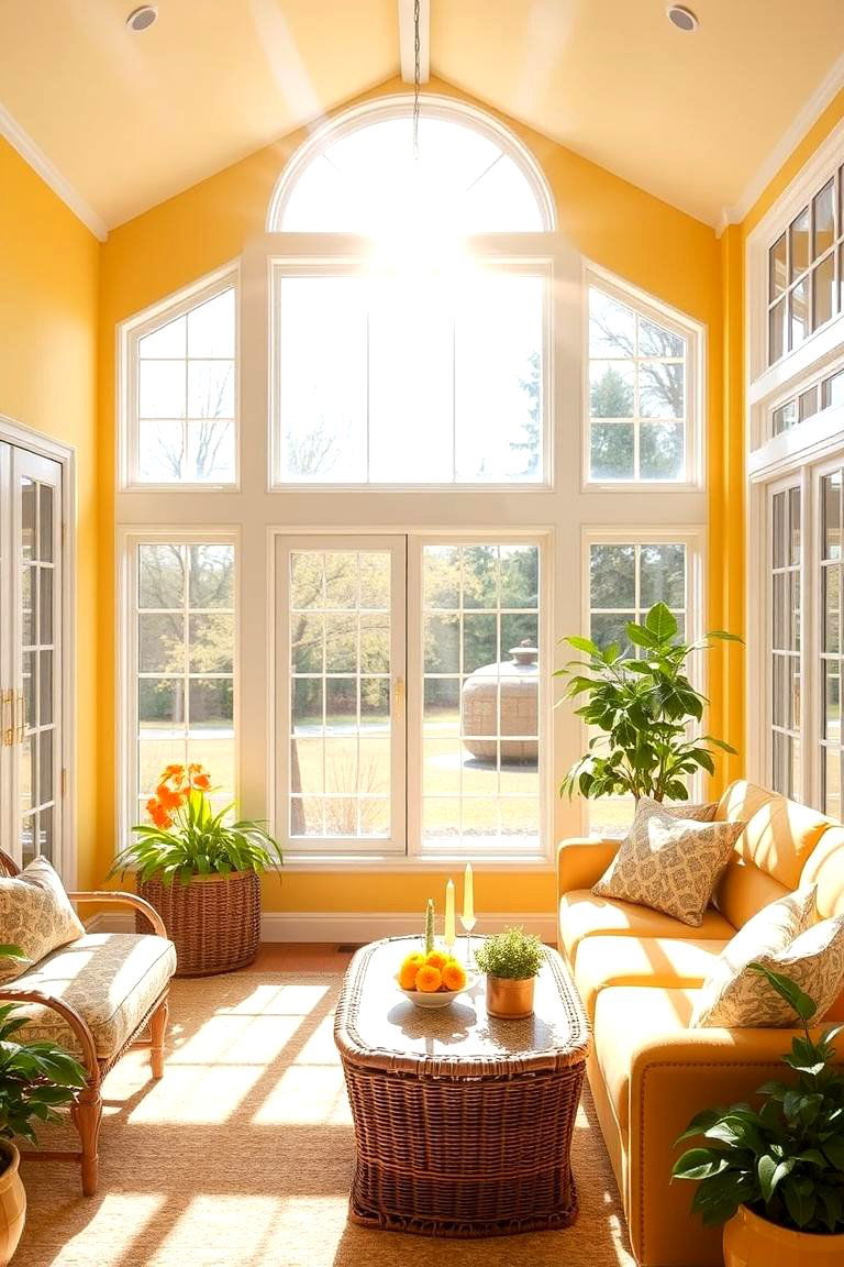 Radiant Yellow Sunroom - 24 Sunroom Color Ideas