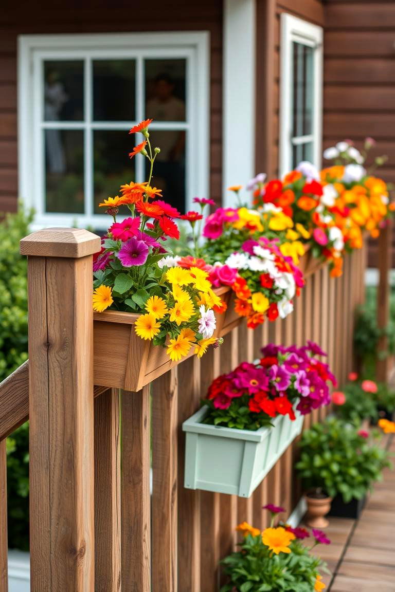 Railing Planter Boxes Deck - 24 Small Deck Ideas