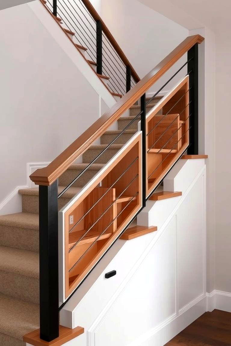 Railings with Hidden Storage - 24 Stair Railing Ideas
