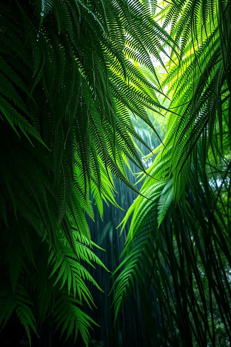 Rain soaked Fern Canopy - 24 Tropical Landscape Ideas