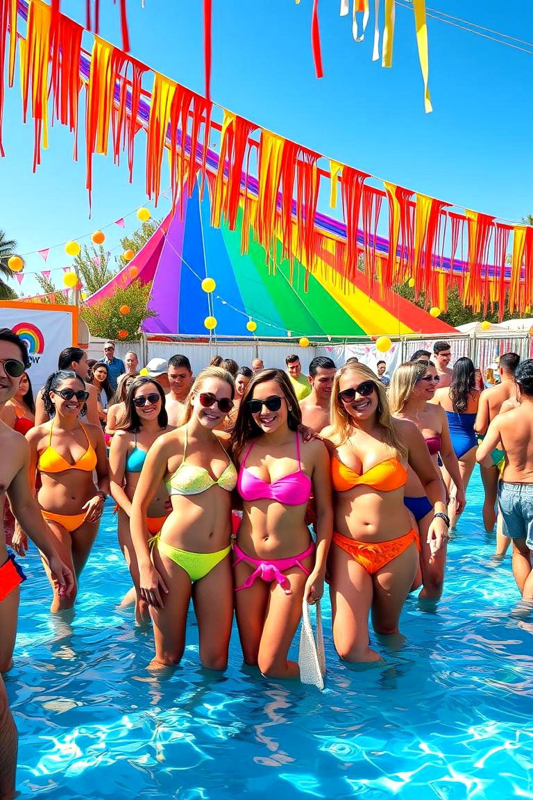 Rainbow Theme Pool Party - 24 Pool Party Ideas