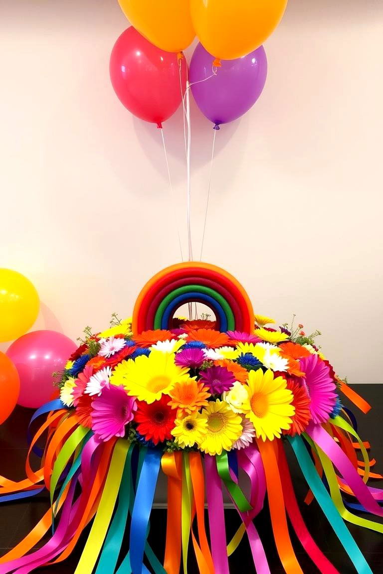 Rainbow Themed Centerpiece - 24 Baby Shower Centerpiece Ideas