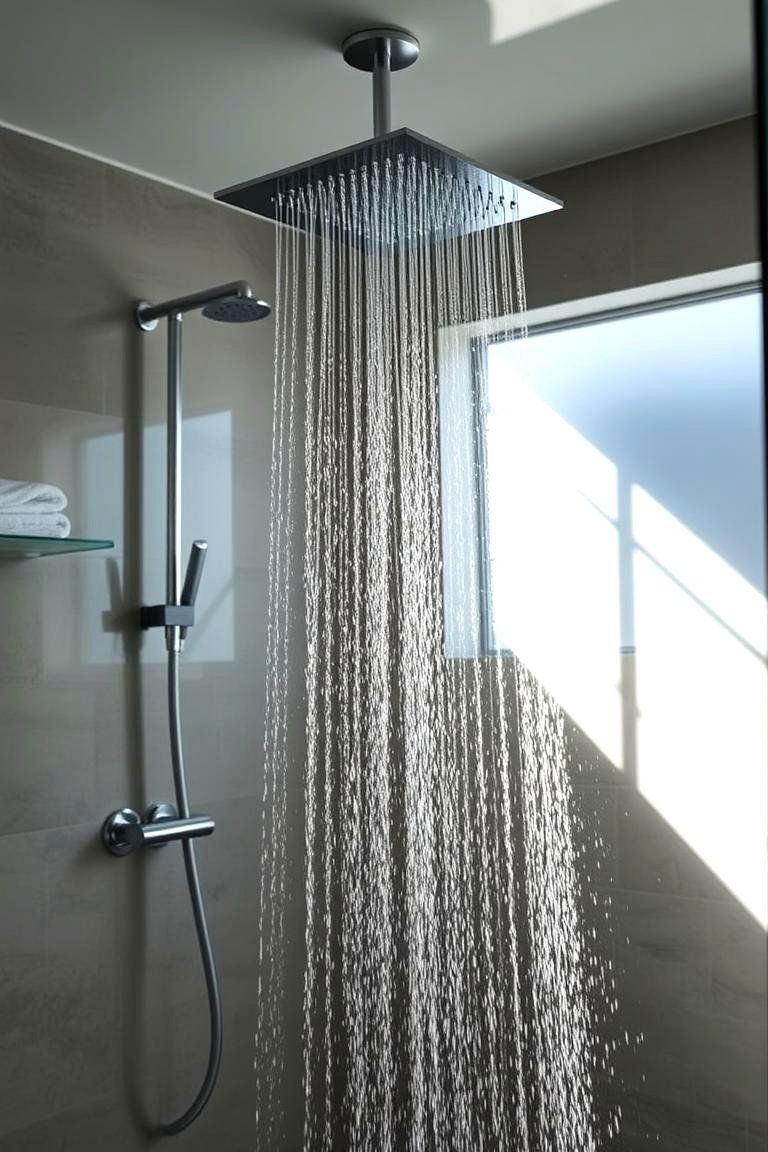 Rainfall Shower Head - 24 Small Shower Ideas