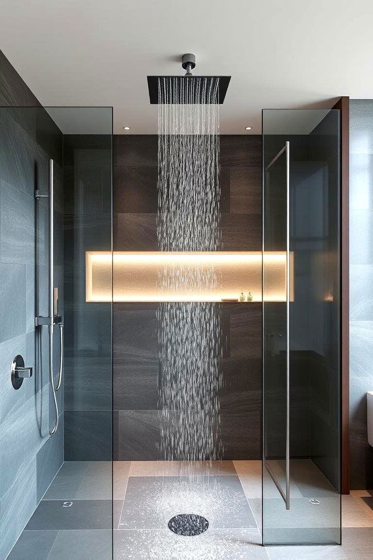 Rainfall Shower Head - 24 Modern Shower Ideas