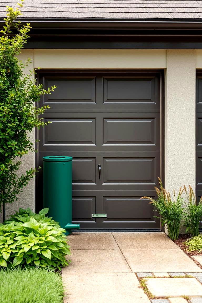 Rainwater Harvesting Integration for Eco Efficiency - 24 Green Garage Door Ideas