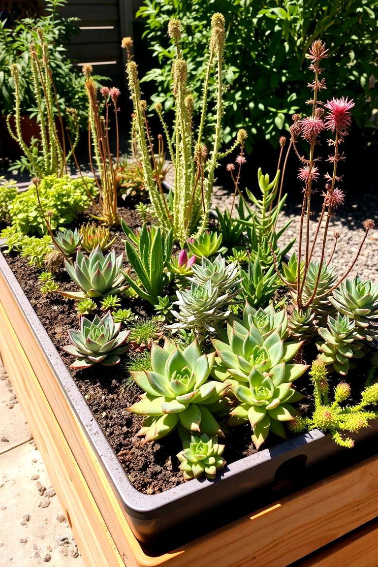 Raised Bed Succulent Garden - 24 Succulent Garden Ideas