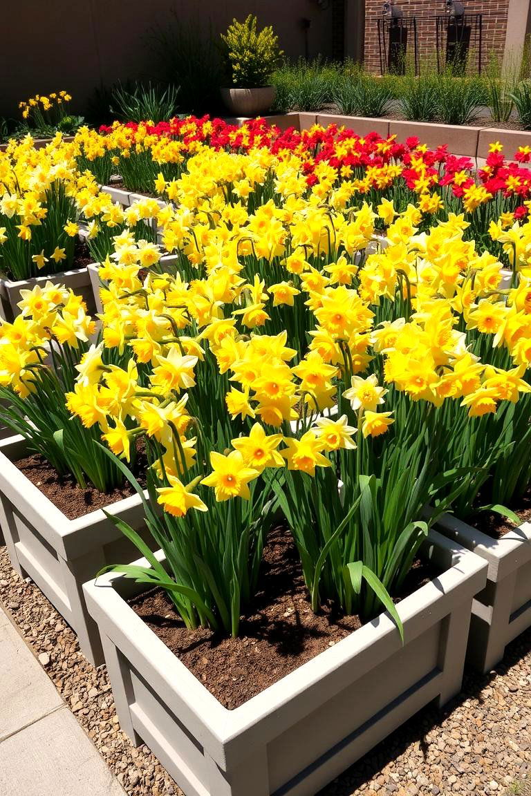 Raised Daffodil Planters - 24 Daffodil Garden Ideas