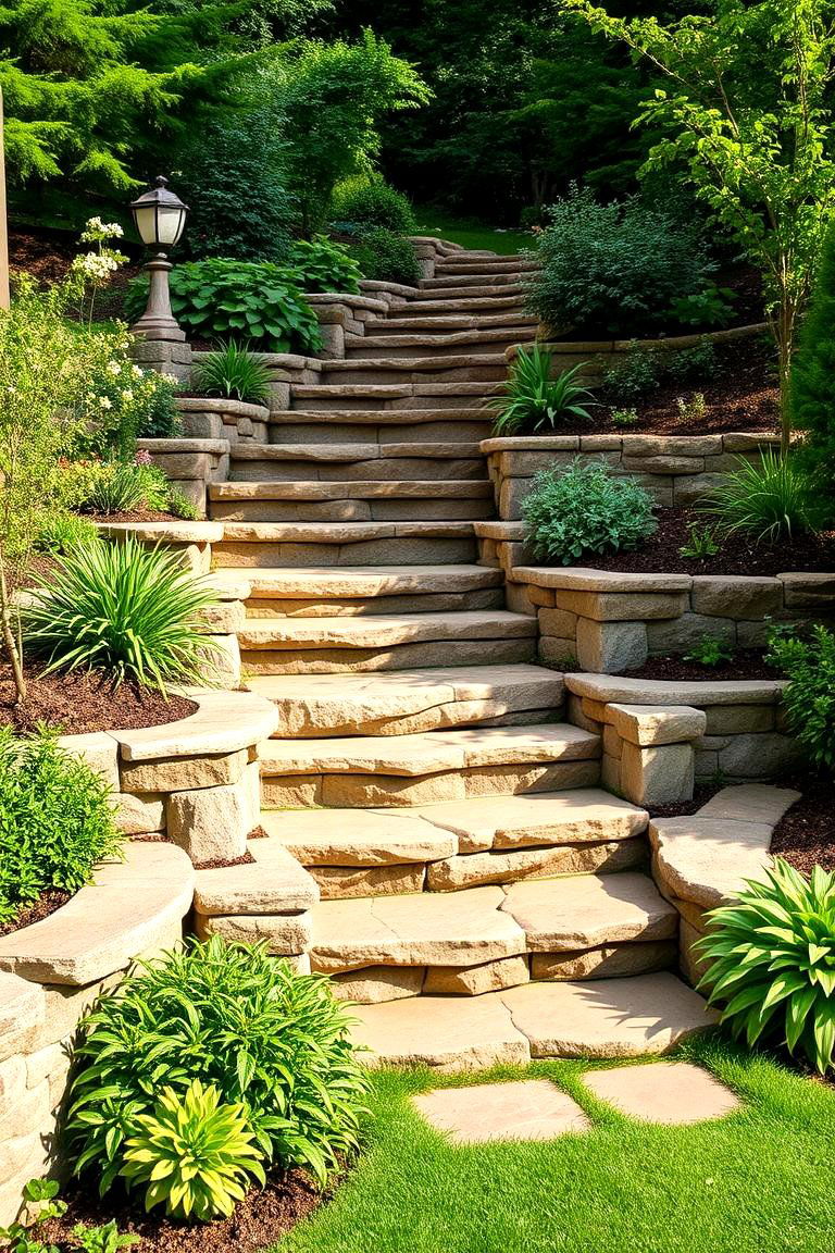 Raised Garden Steps - 24 Stepping Stone Walkway Ideas