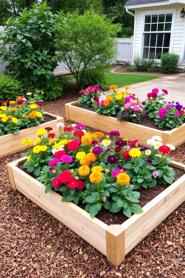 Raised Mulch Beds for a Garden Patio - 24 mulch patio ideas