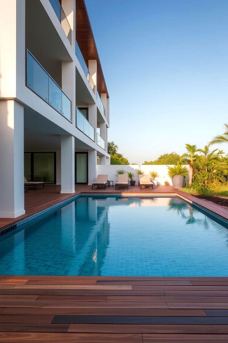 Raised Pool with Deck - 24 Small Pool Ideas