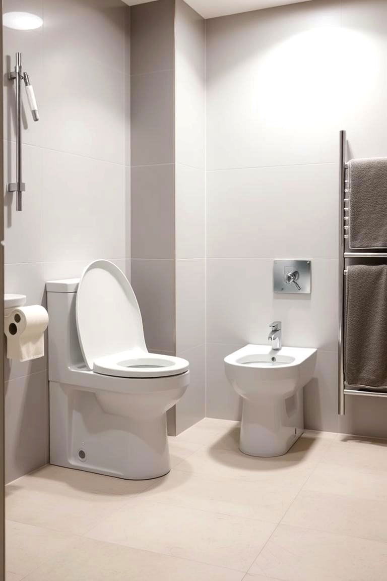 Raised Toilet and Bidet for Improved Comfort - 24 Handicap Bathroom Ideas