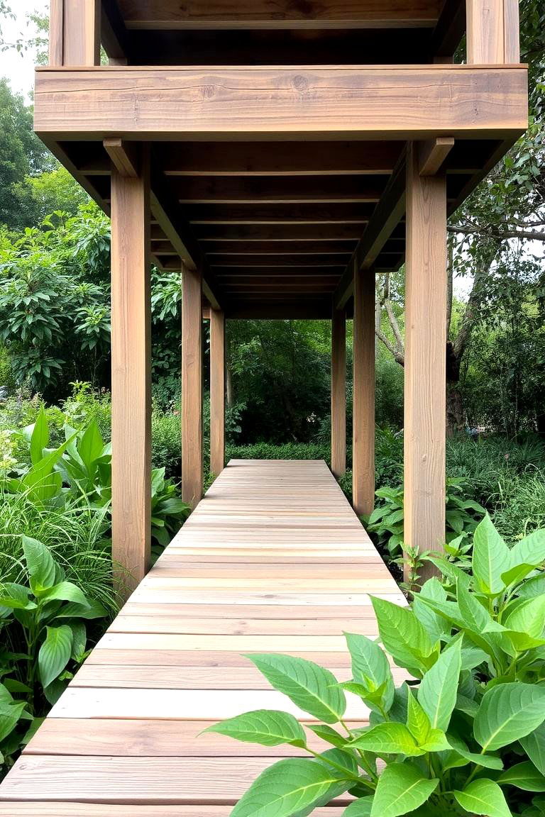 Raised Wooden Path - 24 Garden Path Ideas