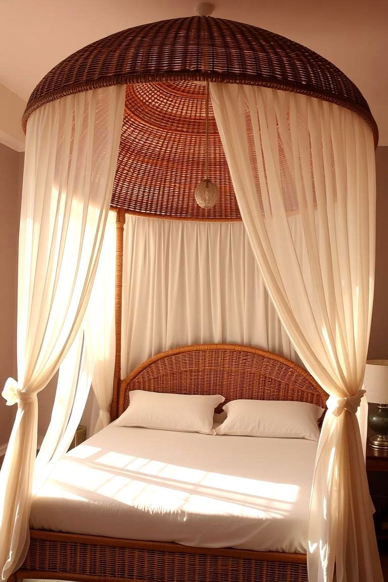 Rattan Bed Canopy - 24 rattan bedroom furniture ideas