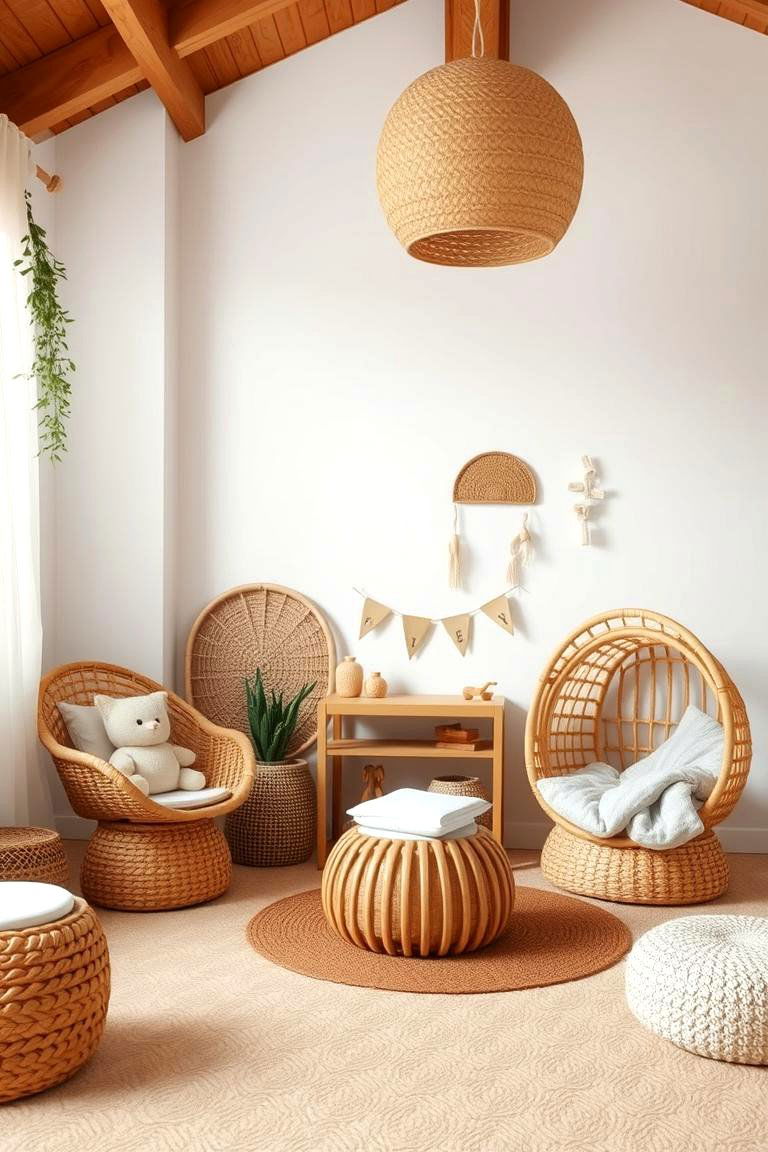 Rattan Furniture Flair - 24 Boho Toddler Room Ideas