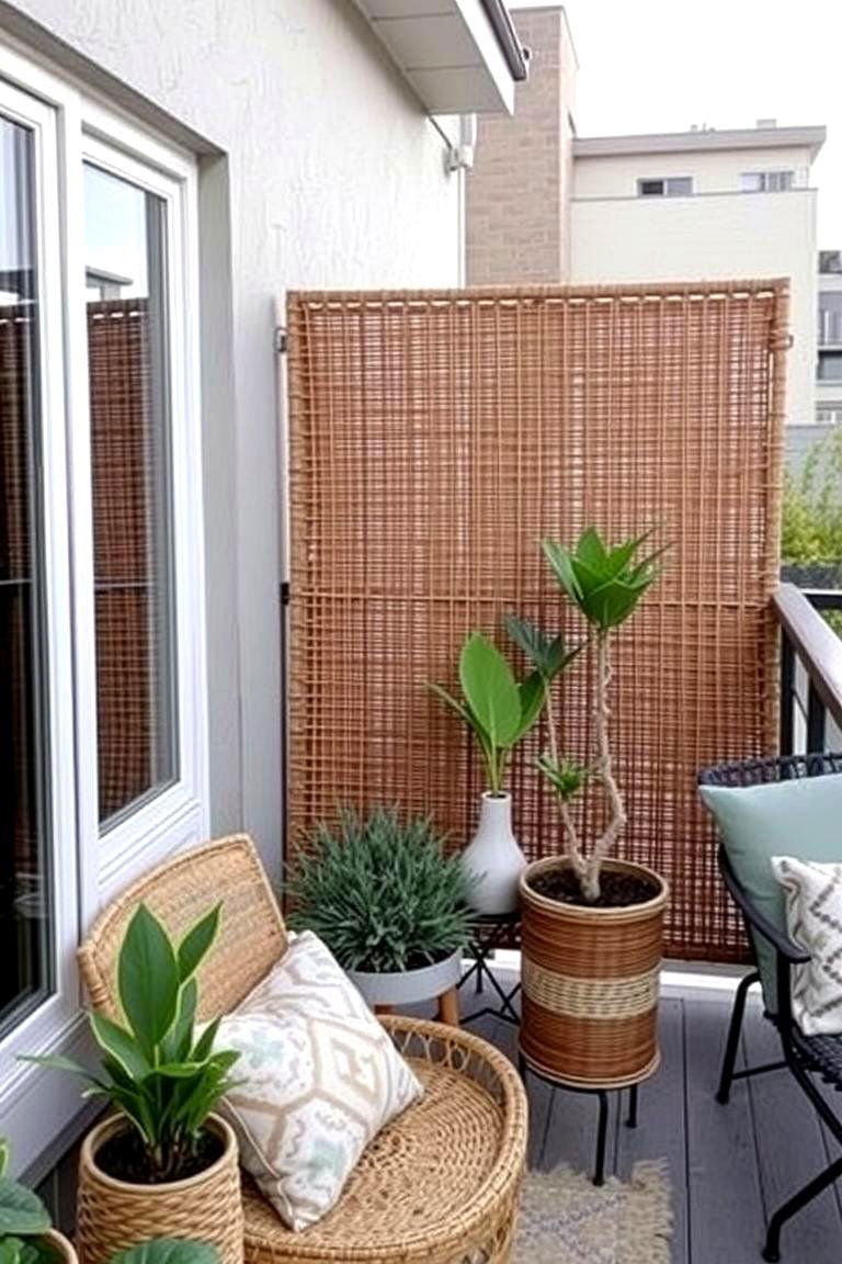 Rattan Privacy Screens - 24 Balcony Privacy Ideas