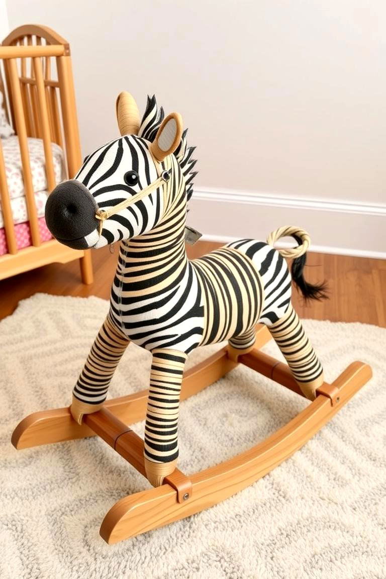 Rattan Rocking Horse - 24 Safari Nursery Decor Ideas