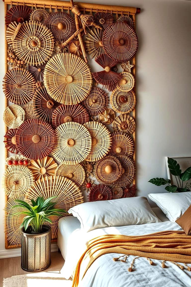 Rattan Wall Art Panel - 24 rattan bedroom furniture ideas