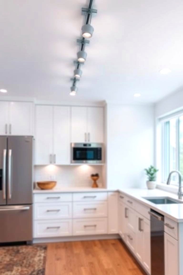 Recessed Ceiling Brilliance - 24 Kitchen Track Lighting Ideas