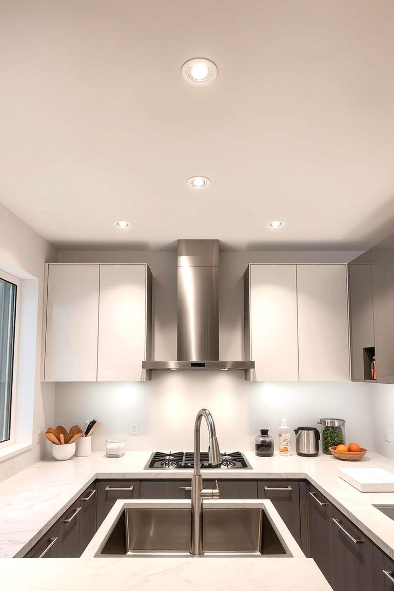Recessed Ceiling Lights - 24 Kitchen Sink Lighting Ideas