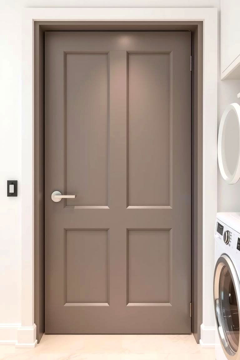 Recessed Handle and Seamless Finish Door - 24 Laundry Room Door Ideas