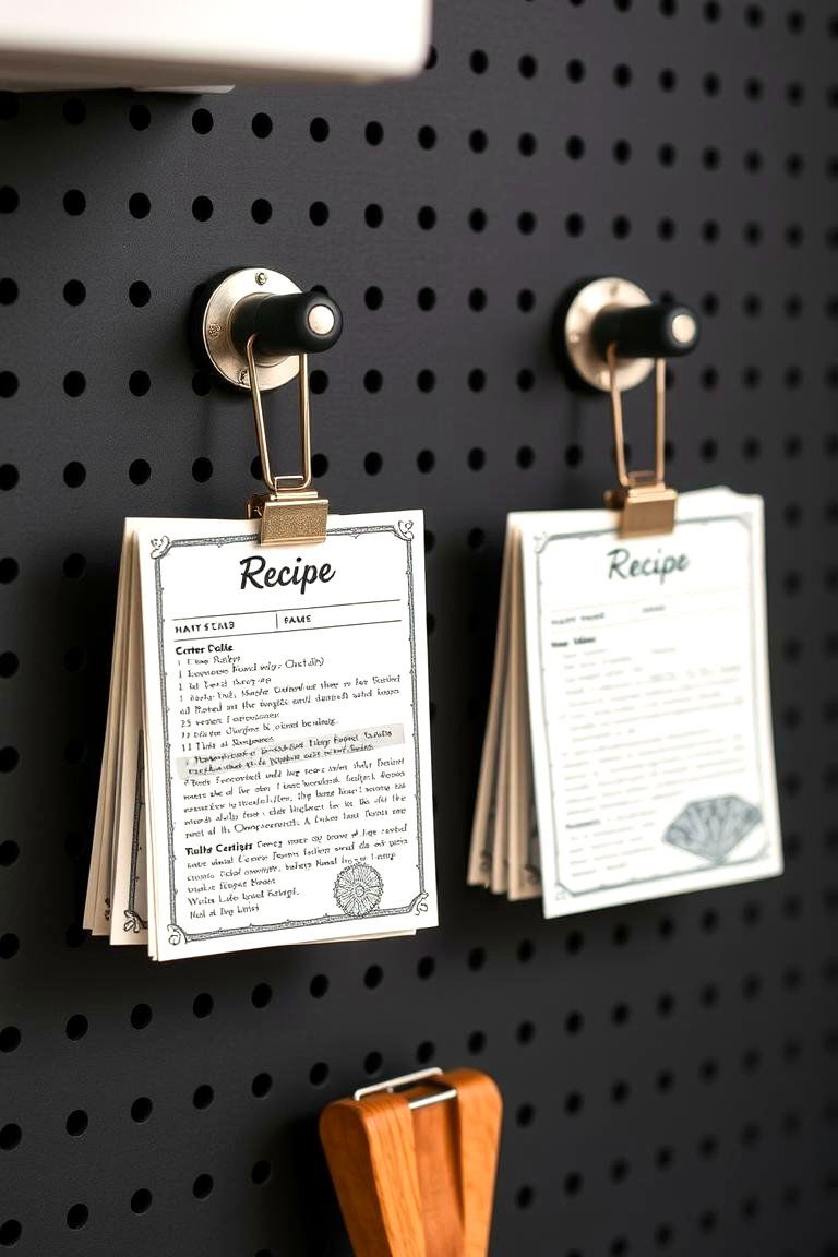 Recipe Card Display - 24 Pegboard Ideas