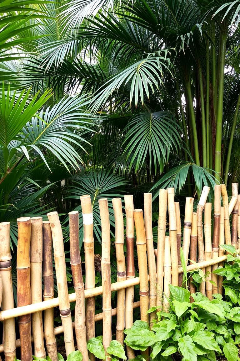 Reclaimed Bamboo Stick Border - 24 Recycled Garden Edging Ideas