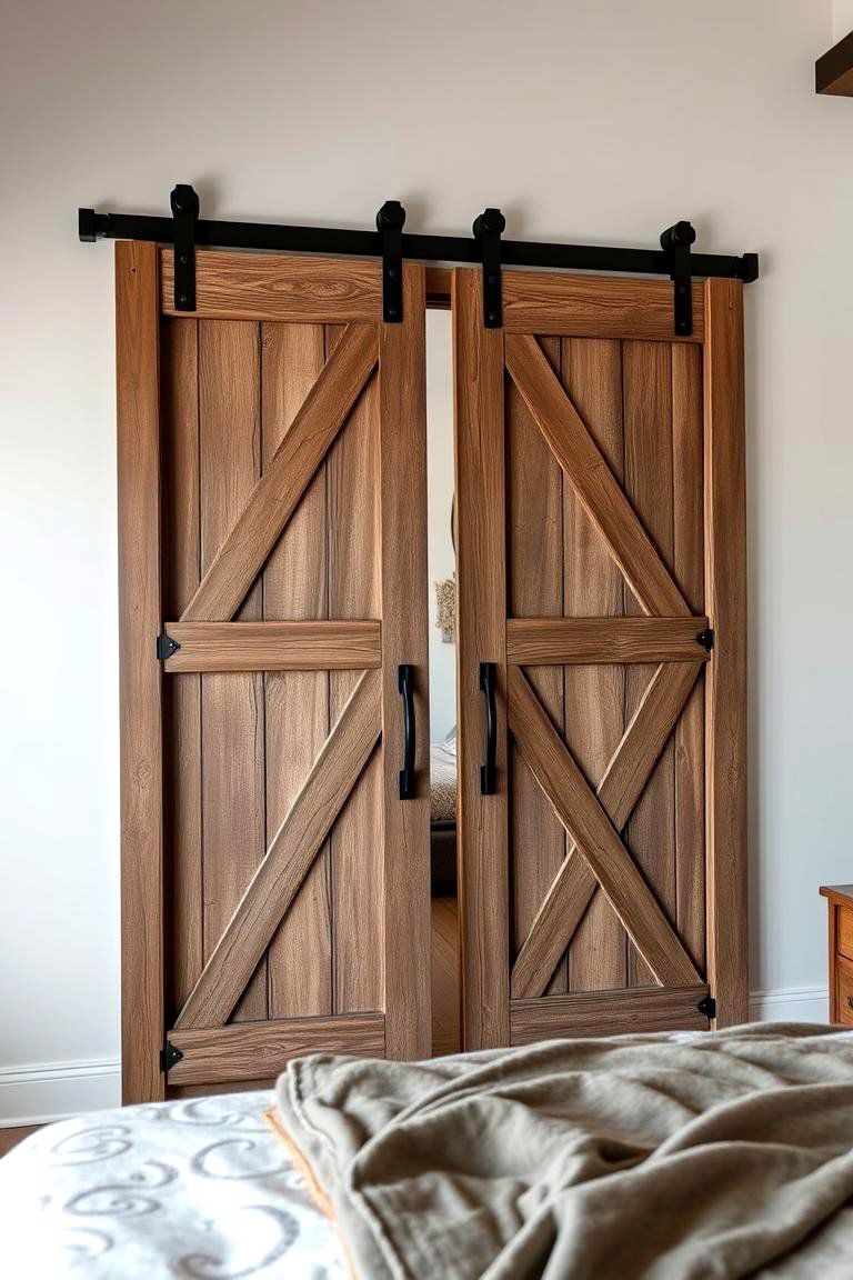 Reclaimed Barn Doors as Accent Pieces - 24 Rust Bedroom Ideas
