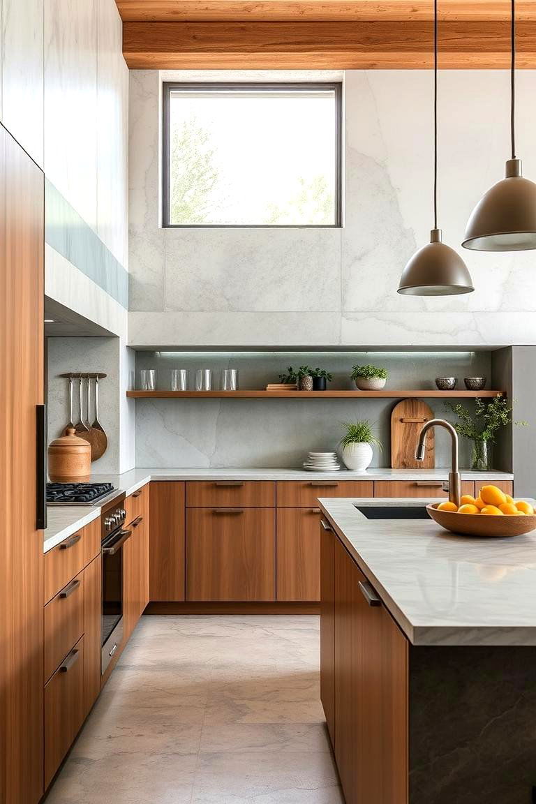 Reclaimed Material Accented Concrete - 24 Concrete Floor Kitchen Ideas
