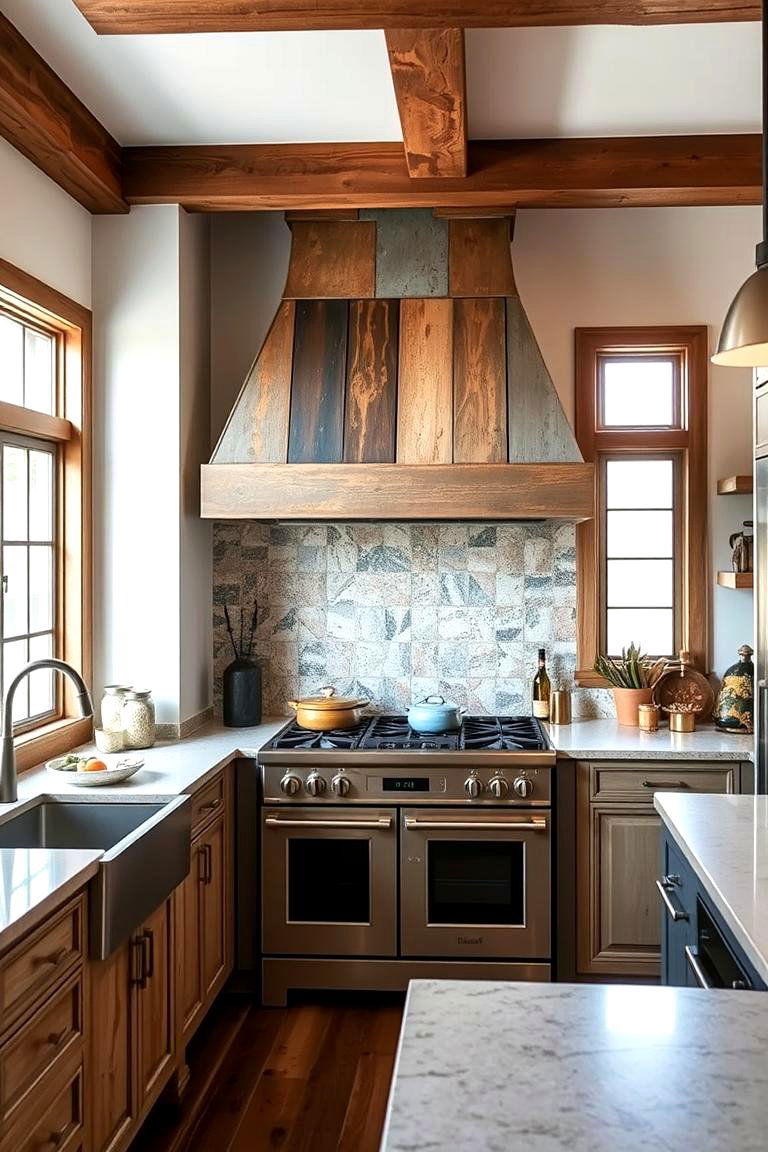 Reclaimed Material Range Hood - 24 Range Hood Ideas