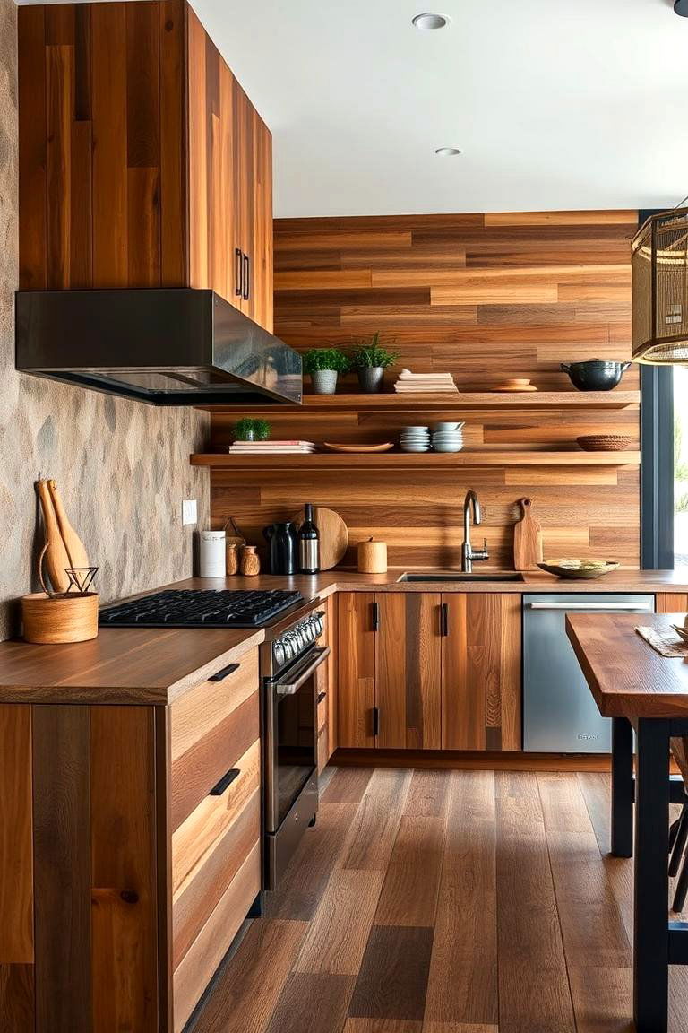 Reclaimed Material Surfaces - 24 Boho Kitchen Ideas