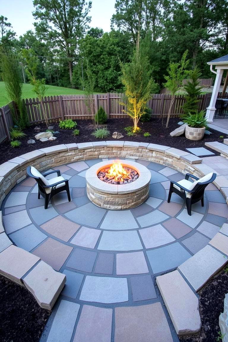 Reclaimed Stone Eco Friendly Design - 24 Stone Patio With a Fire Pit Ideas