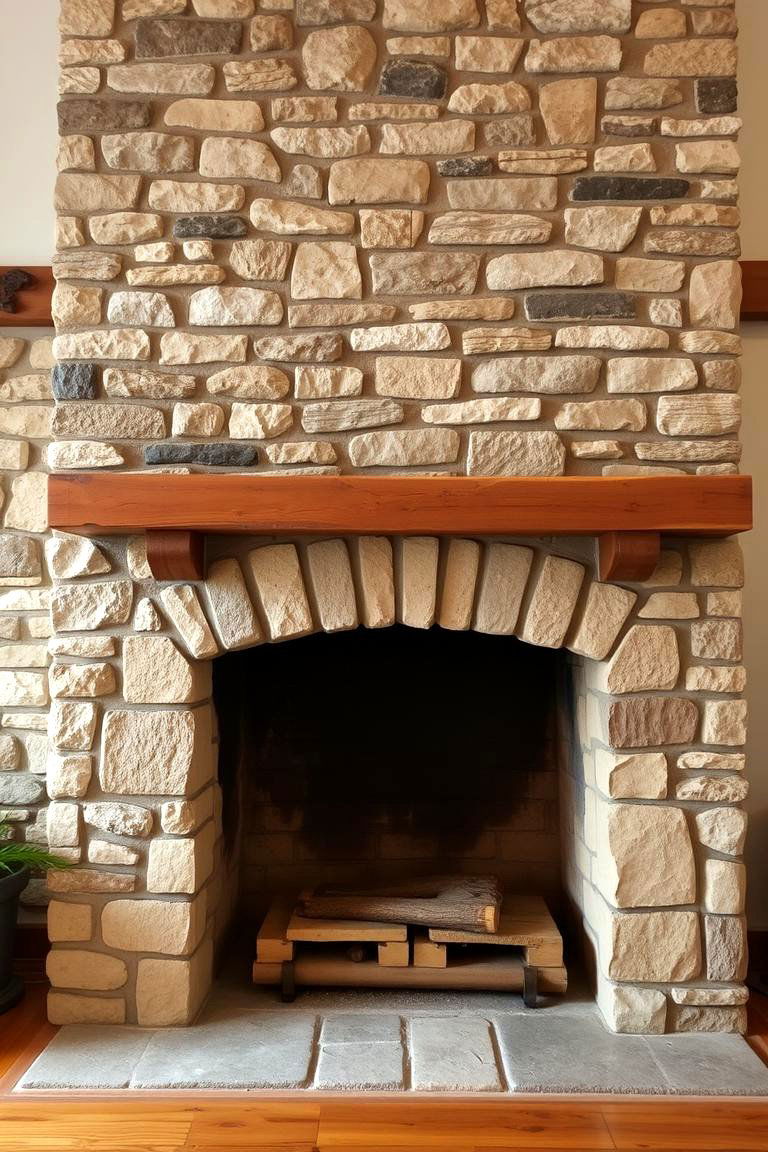 Reclaimed Stone Fireplace - 24 Stone Fireplace Ideas