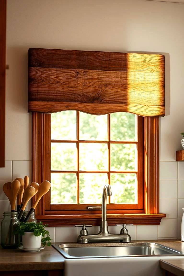 Reclaimed Wood Accent Valance - 24 Kitchen Valance Ideas