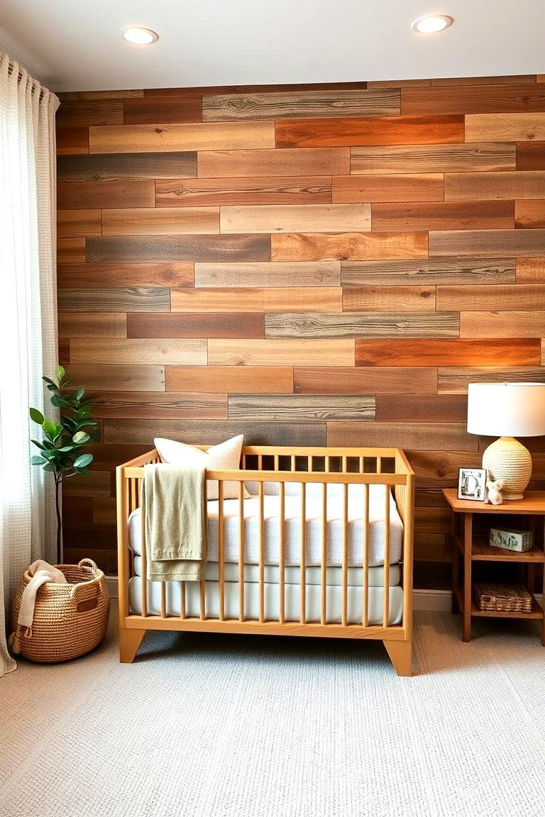 Reclaimed Wood Accent Wall - 24 Farmhouse Nursery Ideas