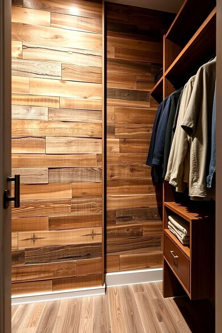 Reclaimed Wood Accent Walls - 24 Rustic Closet Ideas